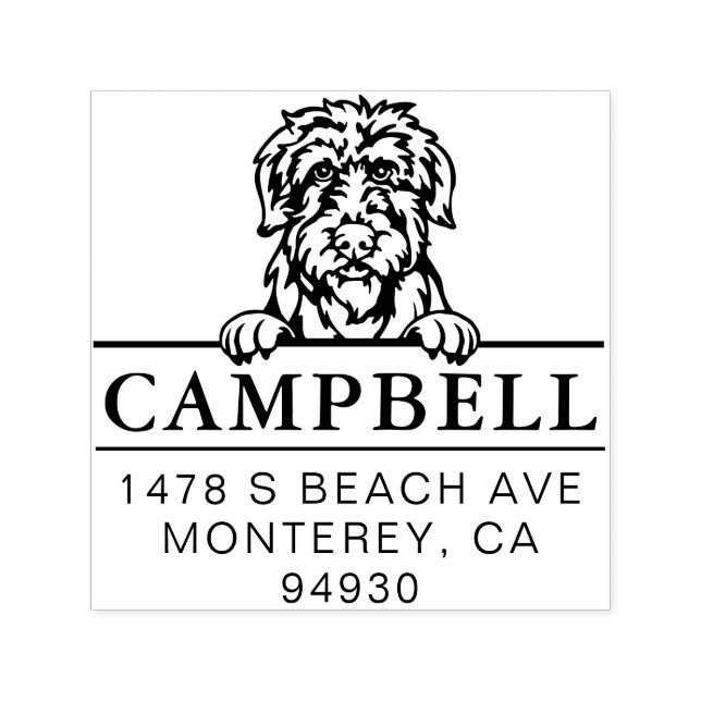 Carimbo de Endereço Personalizado de Cão de Wolfho (Design)