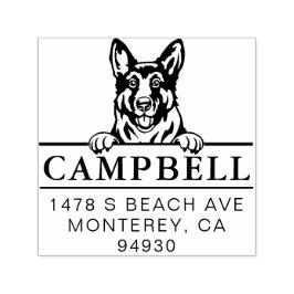 Carimbo de Endereço Personalizado de Cão do German