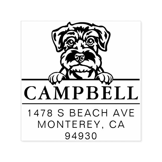 Carimbo de Endereço Personalizado de Cão do Schnau (Design)