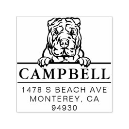 Carimbo de Endereço Personalizado de Cão Shar Pei