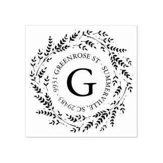 Carimbo de Endereço Russo Wreath Monograma