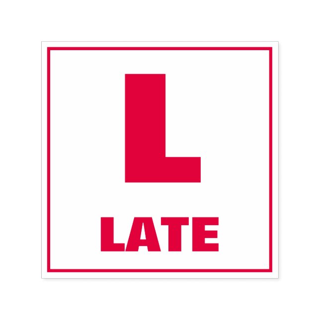 Carimbo de Formando do professor: L, ATRASO (Design)