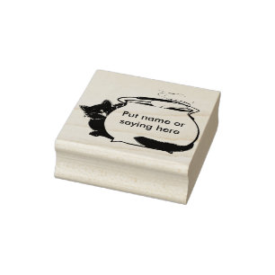 Carimbo de ilustração Cat e caldeirão 2