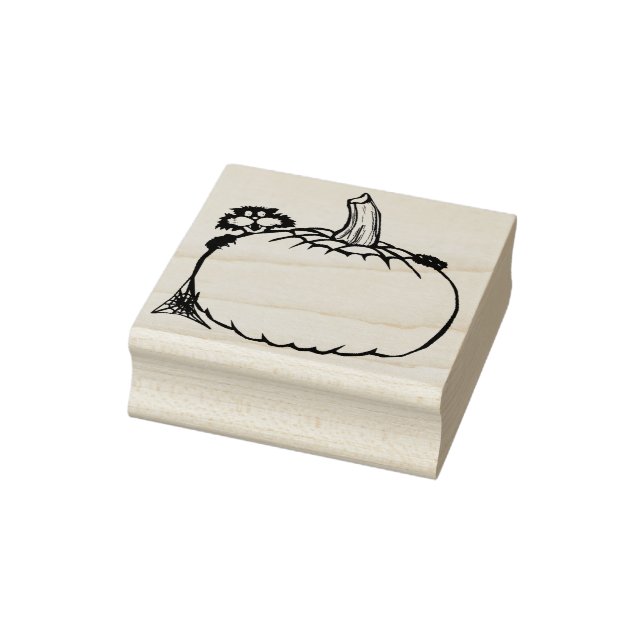 Carimbo de ilustração de gato e abóbora (Carimbo)