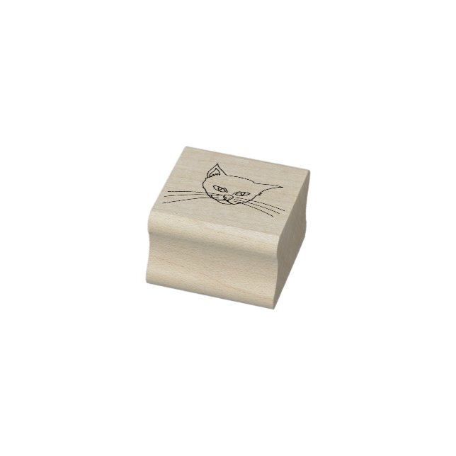 Carimbo de ilustração do rosto de gato (Carimbo)