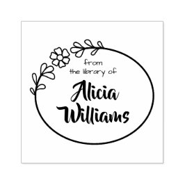 Carimbo de livro, quadro floral