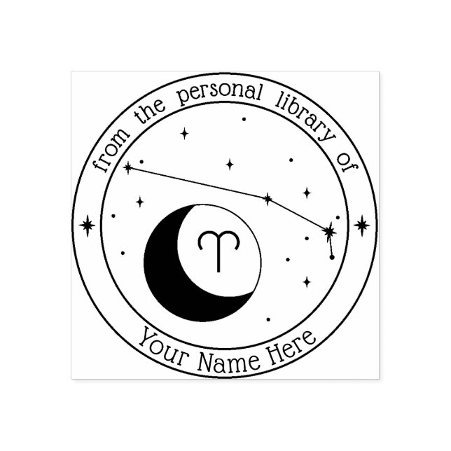 Carimbo de Livro Zodiac Personalizado (Impressão)