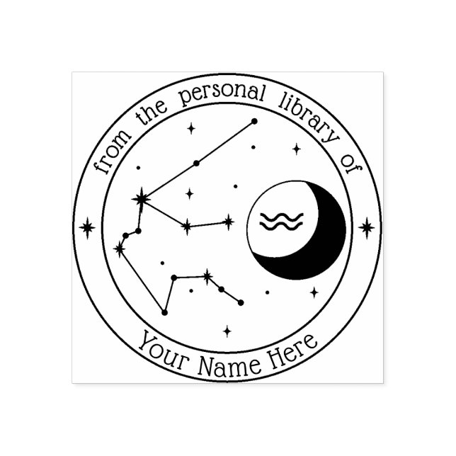 Carimbo de Livro Zodiodíaco Personalizado por Aqua (Impressão)