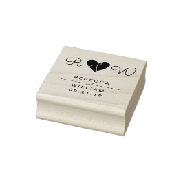 Carimbo de madeira Data de Casamento de Simplicida