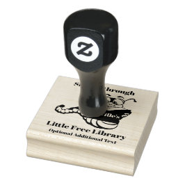 Carimbo de madeira de Design do Bookworm