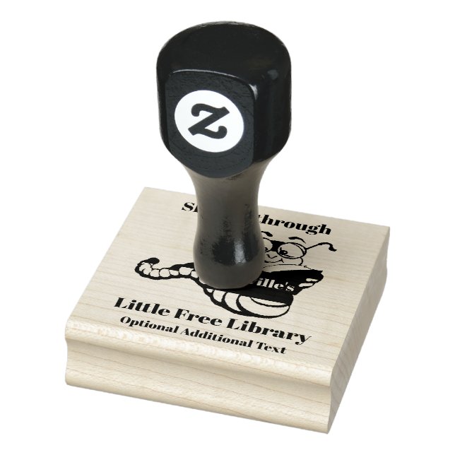 Carimbo de madeira de Design do Bookworm (Carimbo)
