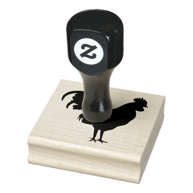 Carimbo de madeira de Design Silhouette Rooster (Carimbo)