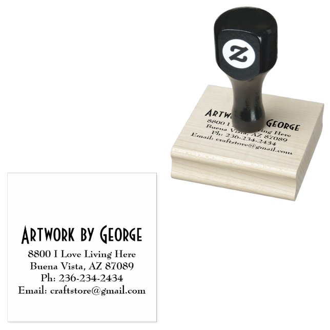 Carimbo de madeira personalizado 2,5 x 2,5 (Carimbado)