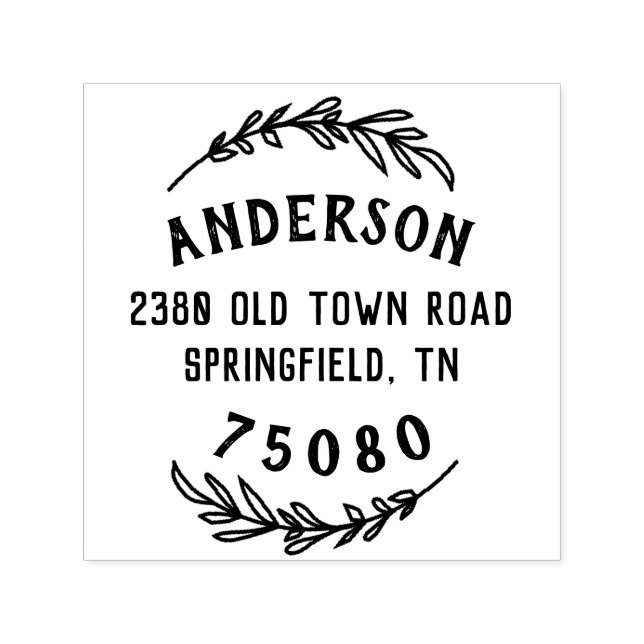 Carimbo de Mão de Autoimpressão do Endereço de Ret (Design)