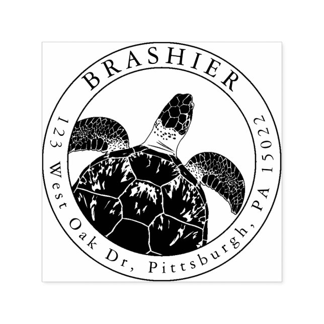 Carimbo de Morada de Autocoloração de Tartaruga Ma (Design)
