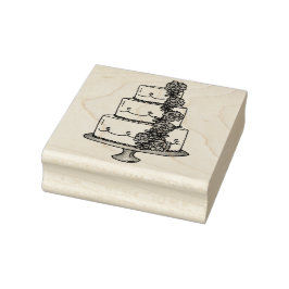 Carimbo de Noivado de Rosa de Bolo de Casamento Hi