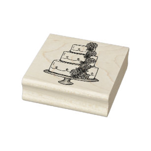 Carimbo de Noivado de Rosa de Bolo de Casamento Hi