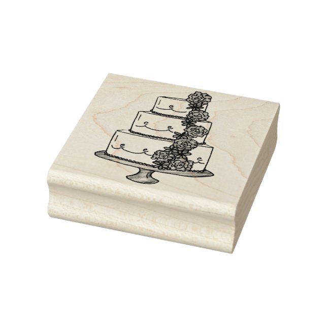 Carimbo de Noivado de Rosa de Bolo de Casamento Hi (Carimbo)