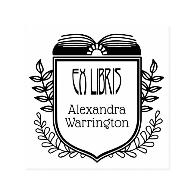 Carimbo de Nome de Livro Ex Libris de Crista Botân (Design)