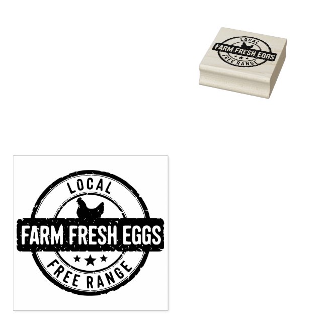 Carimbo de Ovos Frescos de Fazenda Local (Carimbado)