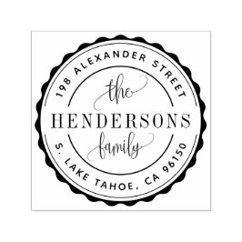 Carimbo de retorno de endereço da família de logot