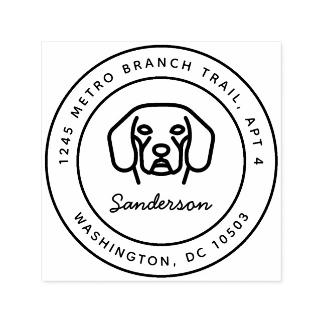 Carimbo de Retorno do Cão do Beagle Autocolante (Design)