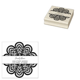 Carimbo de Rubber de Endereço de Retorno Floral