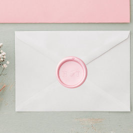 Carimbo De Selo De Monograma De Casamento Cor-De-R