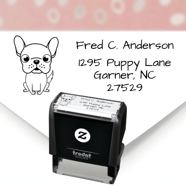 Carimbo de Tinta de Endereço de Devolução para os  (Cute Boston Terrier Return Address Stamp for Dog Lovers)