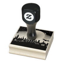 Carimbo de Tinta de Paisagem de Halloween Spooky