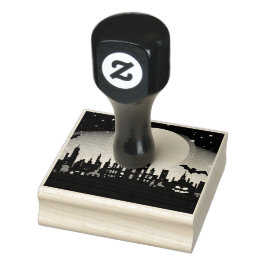 Carimbo de Tinta de Paisagem de Halloween Spooky