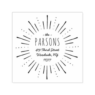 Carimbo do endereço do Starburst Monographic