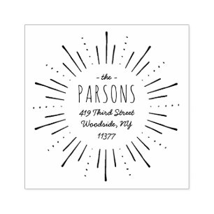 Carimbo do endereço do Starburst Monographic