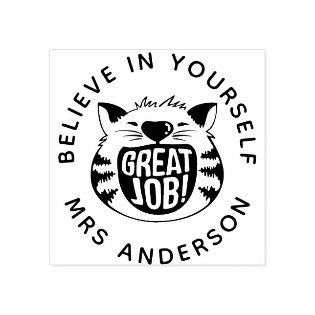 Carimbo Personalizado de Professora de Volta à Ofe (Impressão)