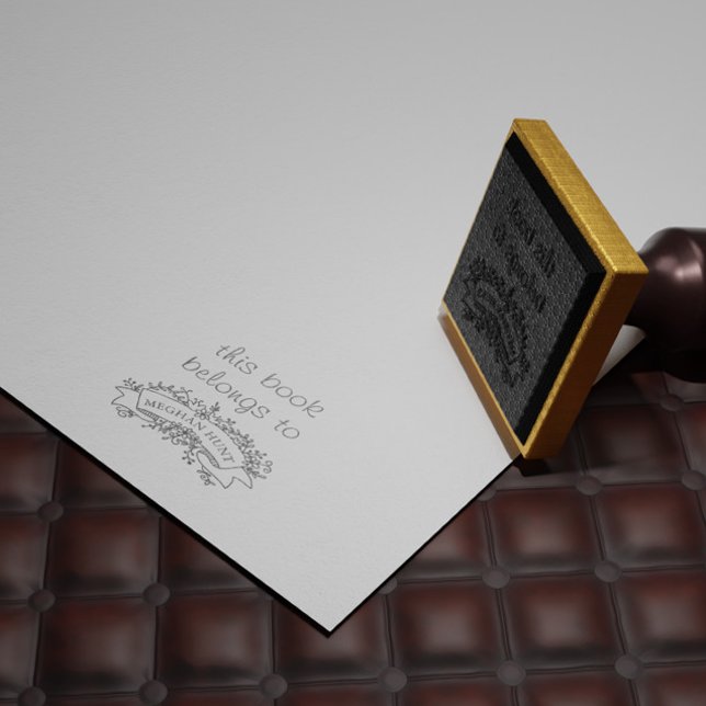Carimbo Personalizado de Propriedade de Livro (Criador carregado)