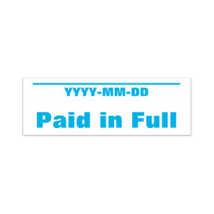 Carimbo simples de borracha "Pago em Cheio"