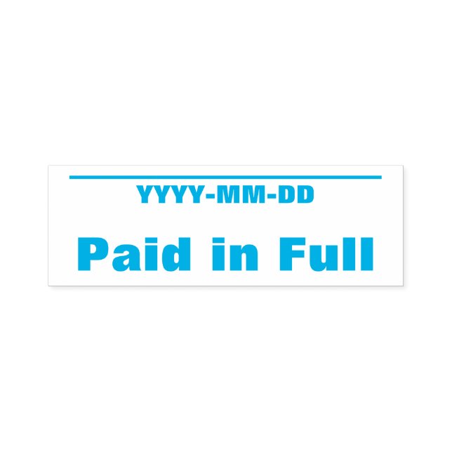 Carimbo simples de borracha "Pago em Cheio" (Design)