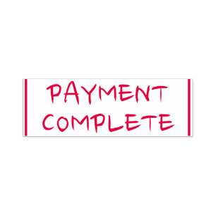 Carimbo simples de borracha "PAYMENT COMPLETE"