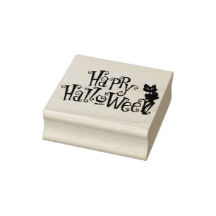 Carimbos de Arte do Halloween/Feliz Gato Negro do 