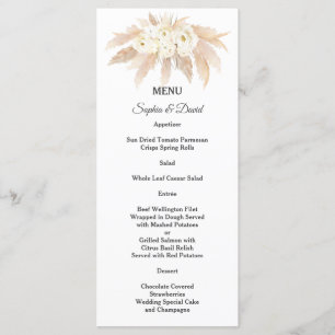 Carinhosa Pampas Grass White Flowers Menu Casament