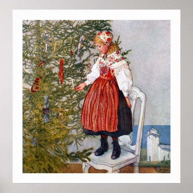 Carl Larsson Árvore de Natal Impressão (Frente)