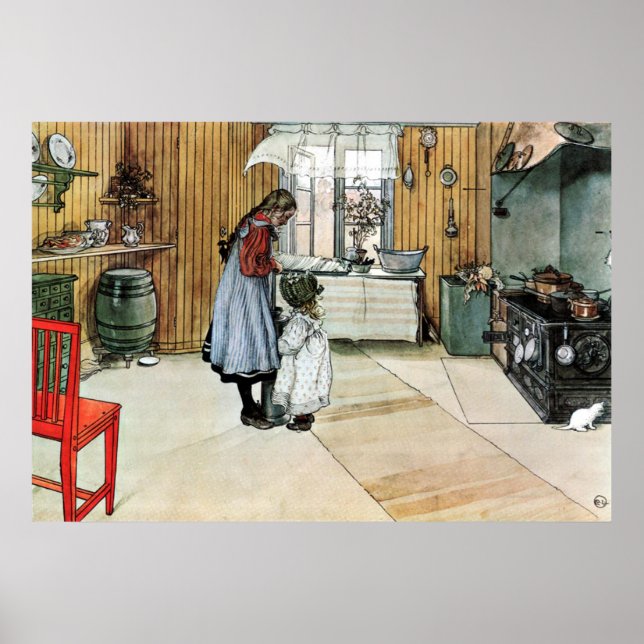Carl Larsson na Poster de Belas Artes da Cozinha (Frente)