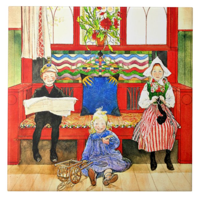 Carl Larsson - Papa, mamã, criança, arte (Frente)