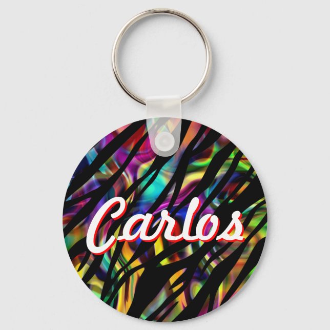 Carlos Personalizado Chaveiro Colorido (Frente)