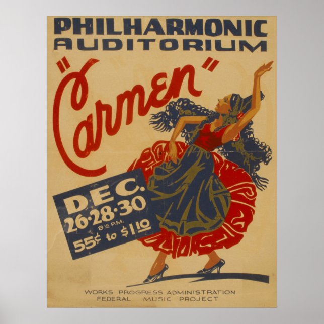 Carmen Opera Vintage Theater WPA Poster (Frente)