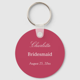 Carmine Magenta Bridesmaid Obrigado Chaveiro