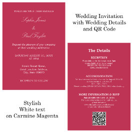 Carmine Magenta Casamento QR Código RSVP Convite