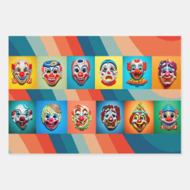 Carnaval assombrado: Máscaras de Palhaço Vintage H