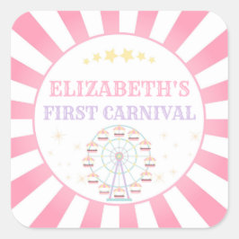 Carnaval de circo Aniversário Obrigado Etiqueta
