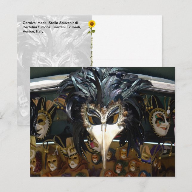 Carnaval Mask, Veneza, Itália - cartão postal (Frente/Verso)